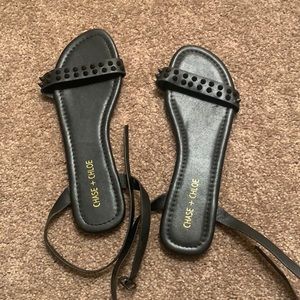Chase and Chloe Ankle buckle sandal with studs